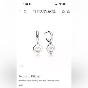 Tiffany & Co. Silver Heart Hoop Earrings